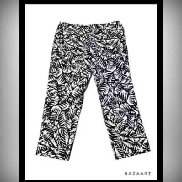 Jones New York Signature Stretch Black White Capri Pants Size 6 - Picture 2 of 7